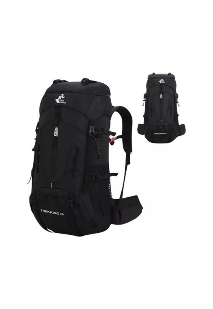 Mochila impermeable 60L con cubre mochila color negro-1