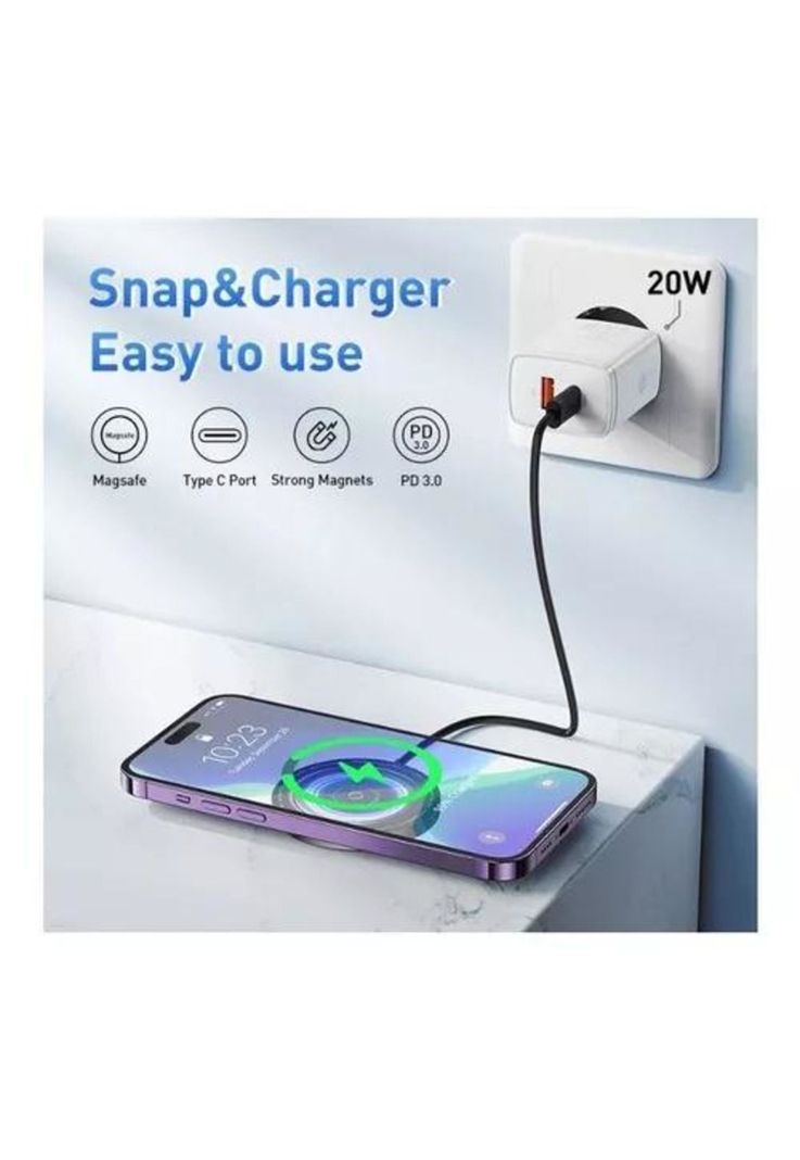 Cargador inalámbrico magnético Baseus 15W para iPhone 12/13 negro-4