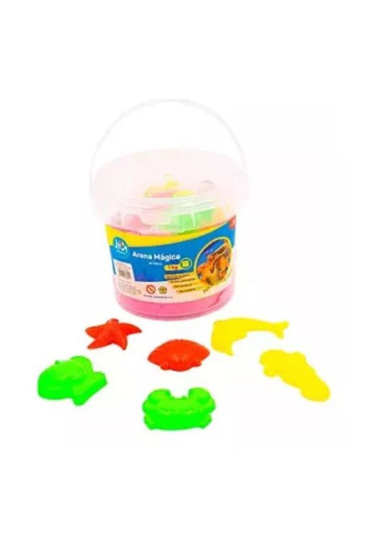 Arena mágica kinética pote 1 kg + moldes color verde-1