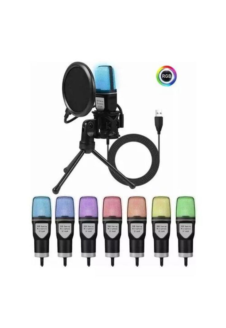 Micrófono Yanmai SF-666R - USB RGB Streaming Gamer, Color Negro-1