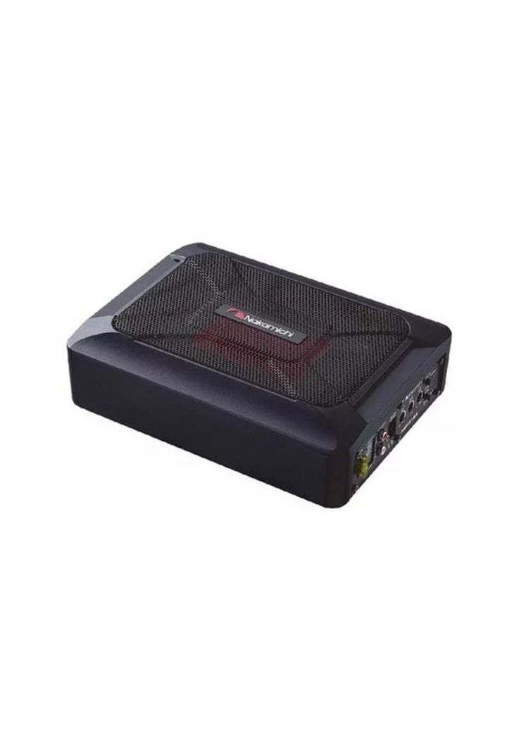 Caja subwoofer amplificada delgada Nakamichi 100W RMS, color negro-1