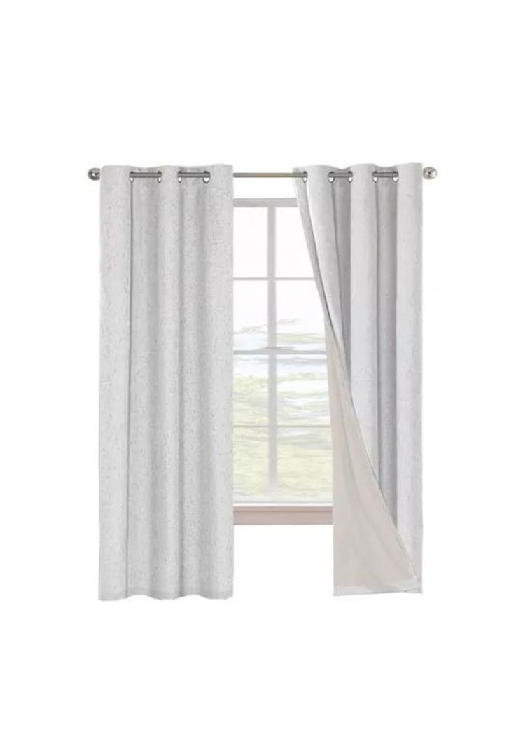 Cortina Blackout 100% 2 Paños 140x220cm Textura Lino Ivory-0