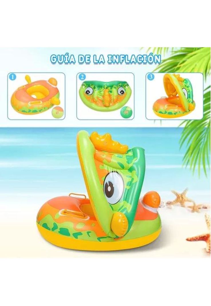 Flotadores divertido inflable verde-2