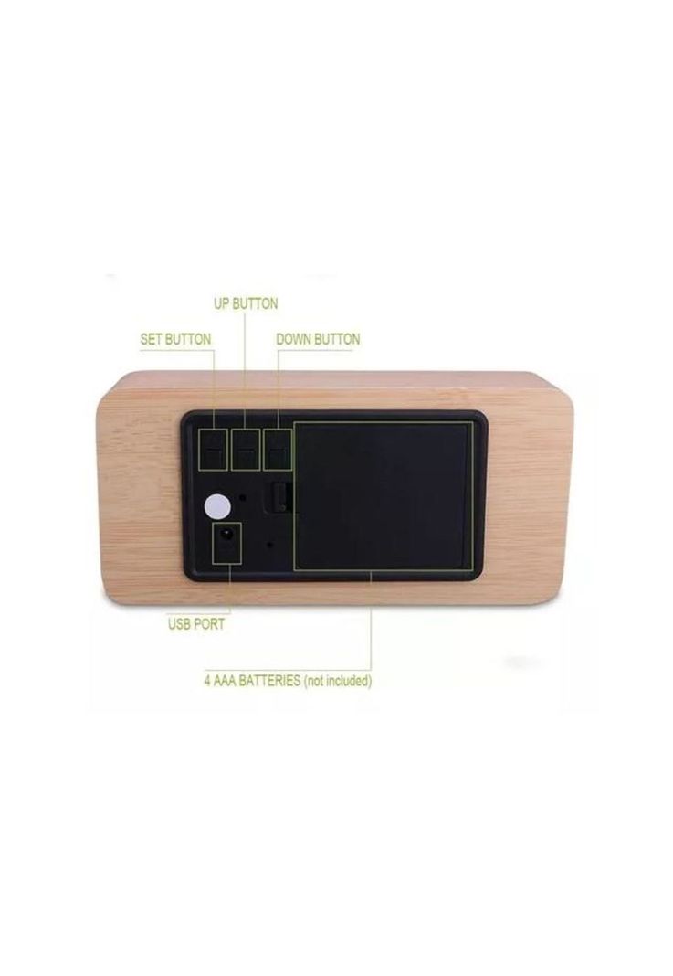 Despertador digital reloj madera reloj escritorio led-2