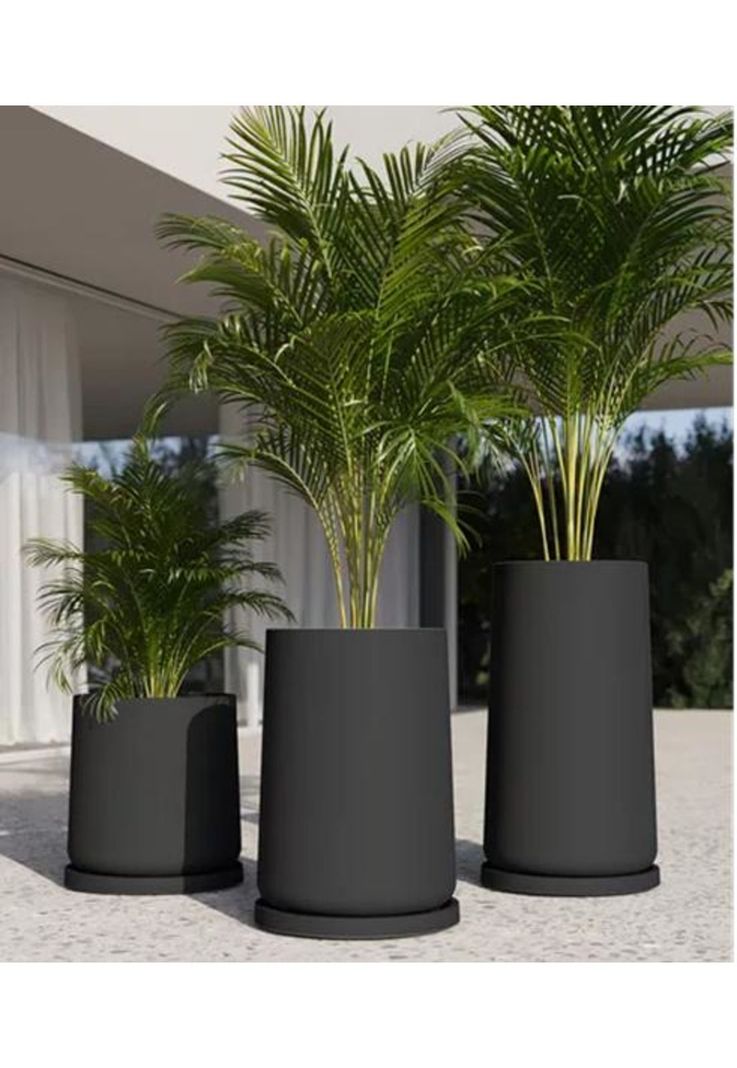 Macetero Grande Plástico Amalfi Modelo Gota N55 60L Negro-1