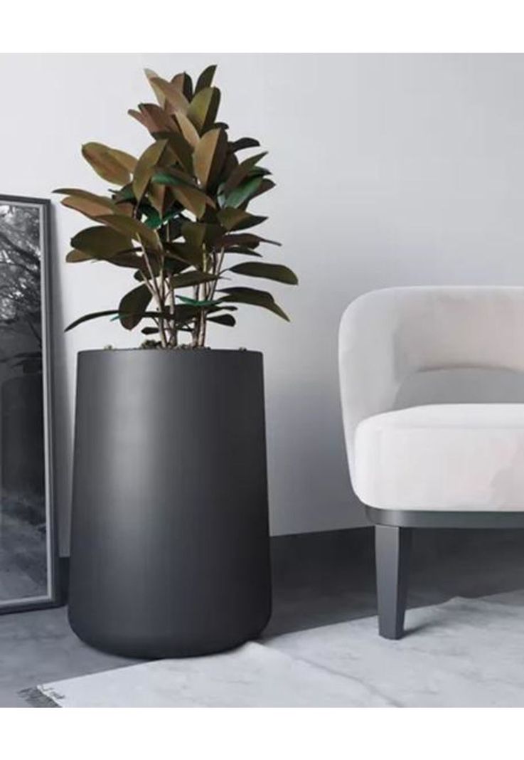 Macetero Grande Plástico Amalfi Modelo Gota N55 60L Negro-2