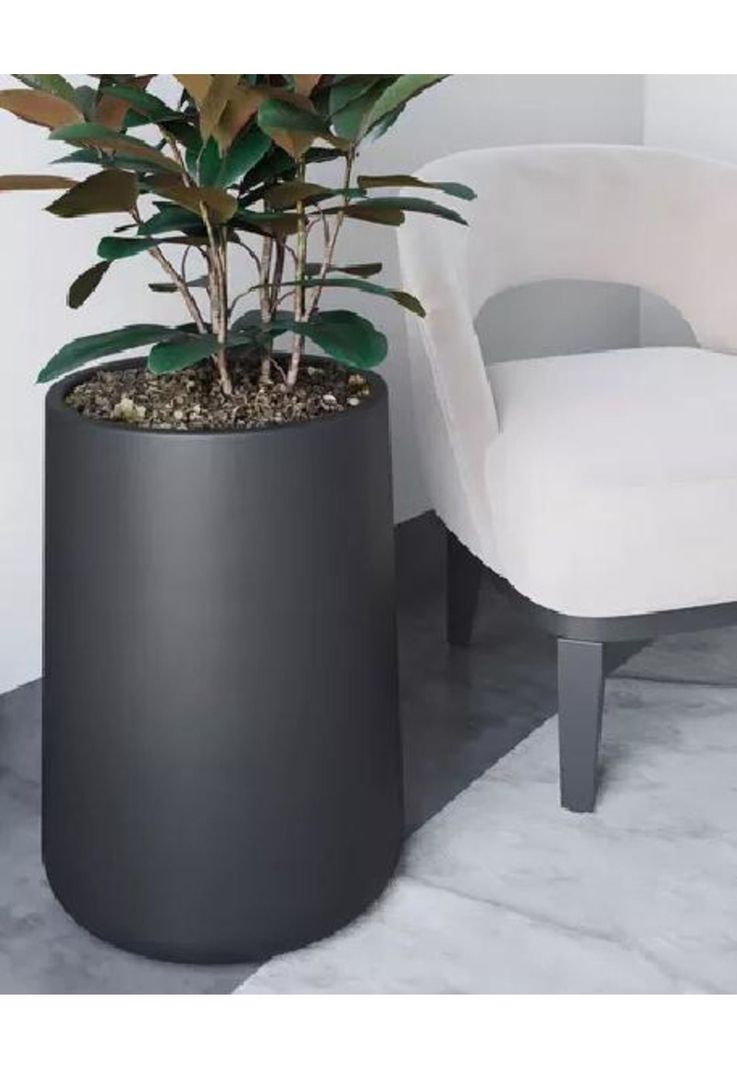 Macetero Grande Plástico Amalfi Modelo Gota N55 60L Negro-3