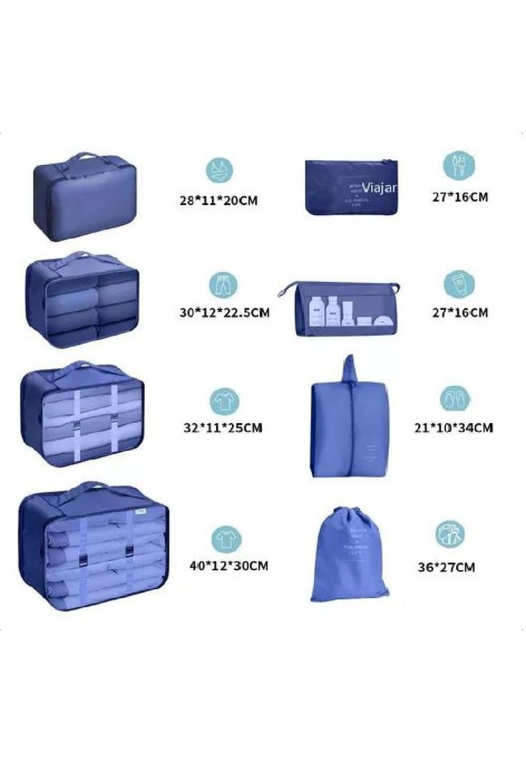 Bolsas de Viaje 8 en 1 - Color Azul-1