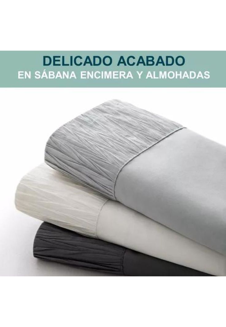 Sábanas 300 Hilos - 1.5 Plazas + Funda Almohada Color Negro-1