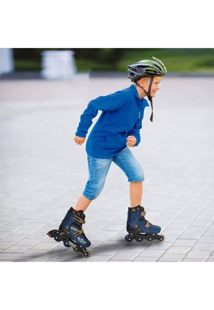 Patines en línea con luces ajustables T 34-37, azul-3