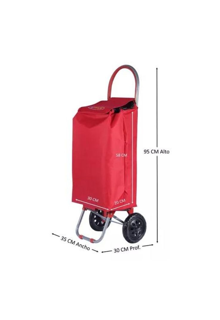Carrito de compras plegable 35 litros color rojo-2