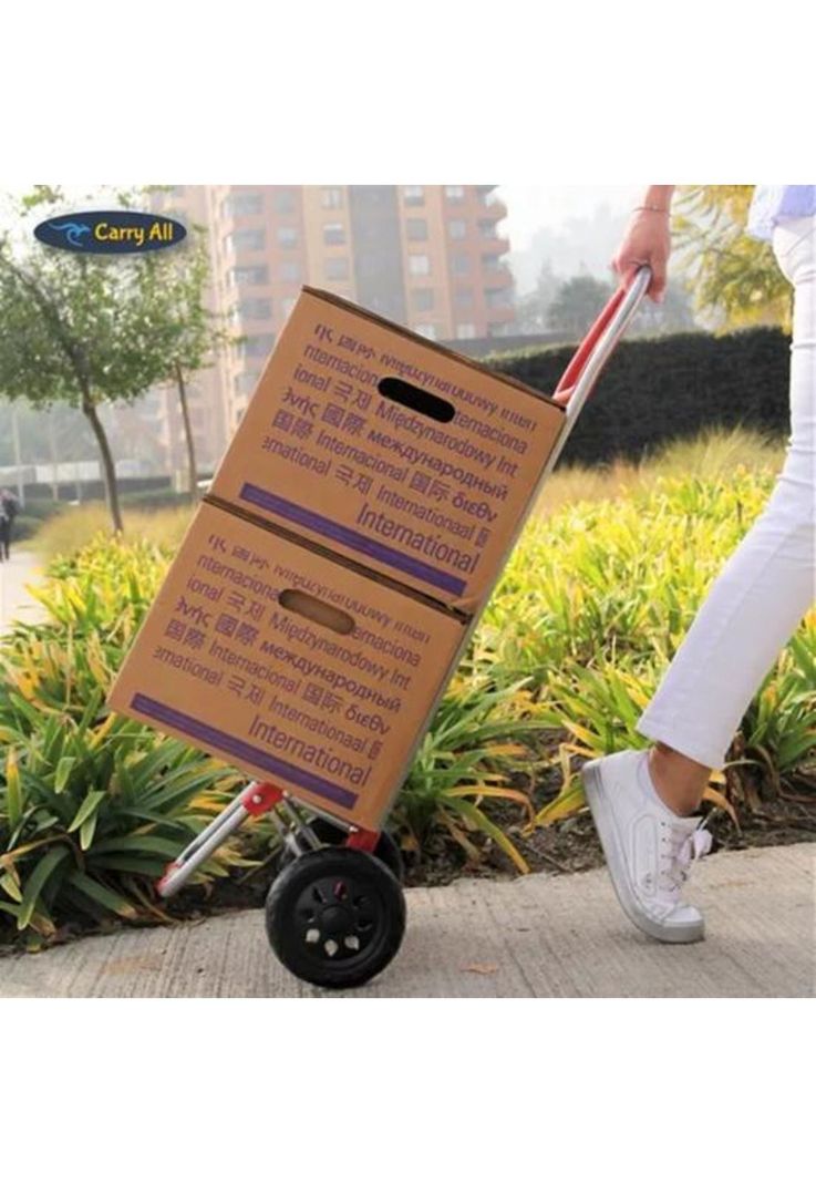 Carrito de compras plegable 35 litros color rojo-4