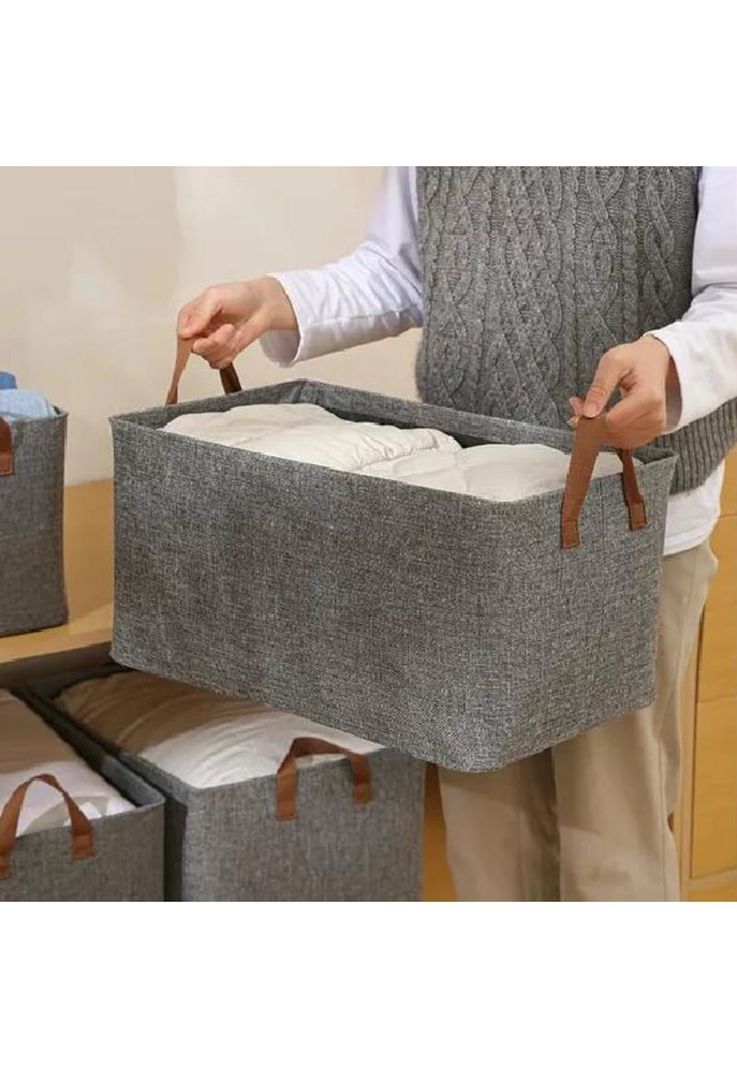 6 Bolsas Organizador Ropa Caja Plegable Asa Almacenamiento-3