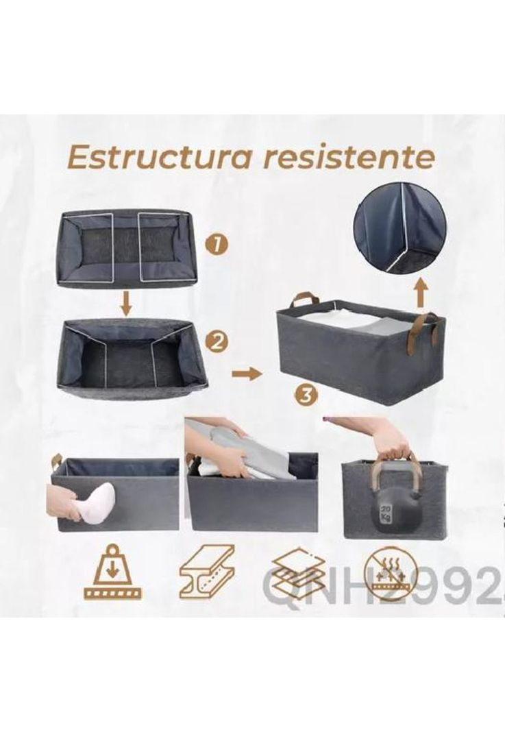 6 Bolsas Organizador Ropa Caja Plegable Asa Almacenamiento-4