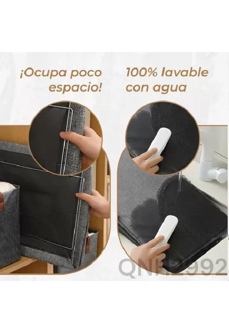 6 Bolsas Organizador Ropa Caja Plegable Asa Almacenamiento-5