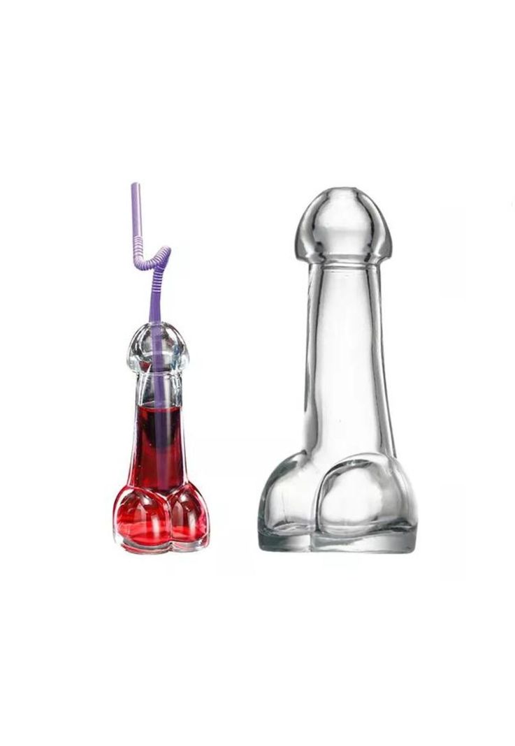 Pack 12 Vasos Tipo Pene Vidrio Cocteles-1