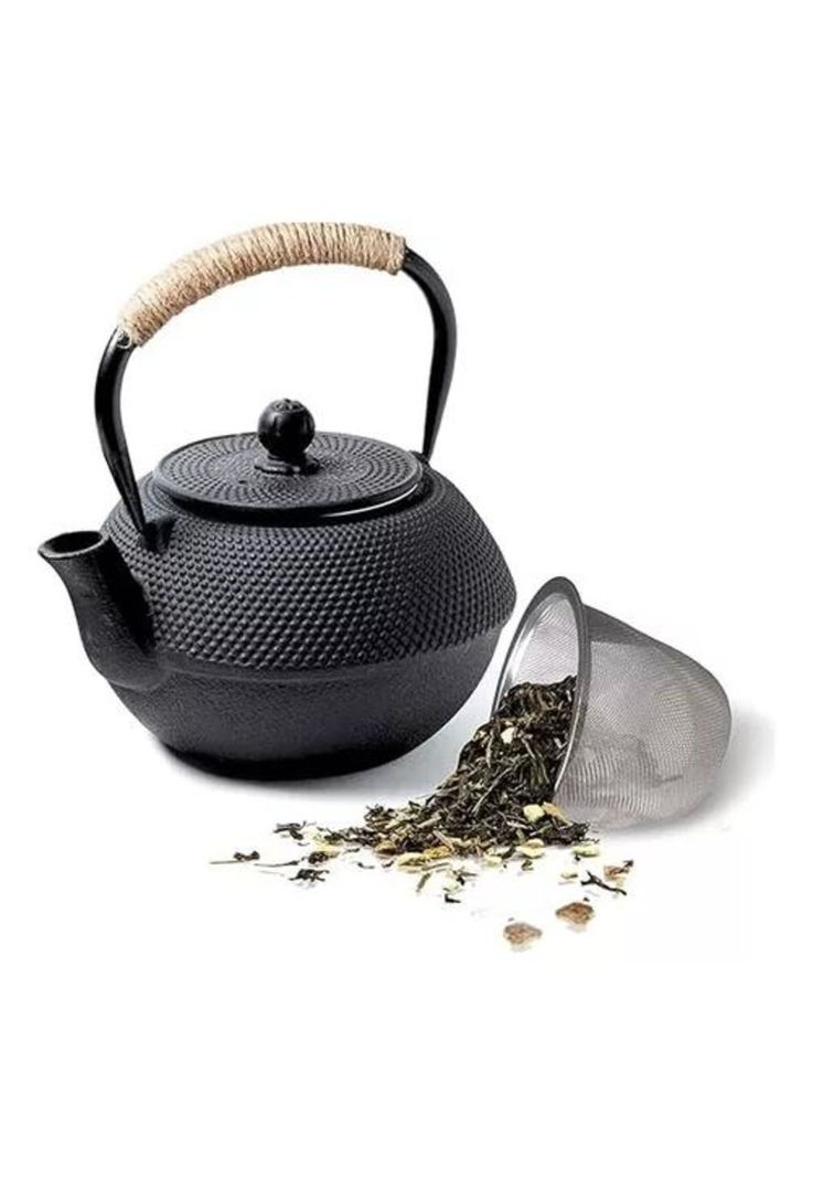 Hervidor de Hierro Fundido - 1200 ml, Con Tapa, Hervidor de Acero-0