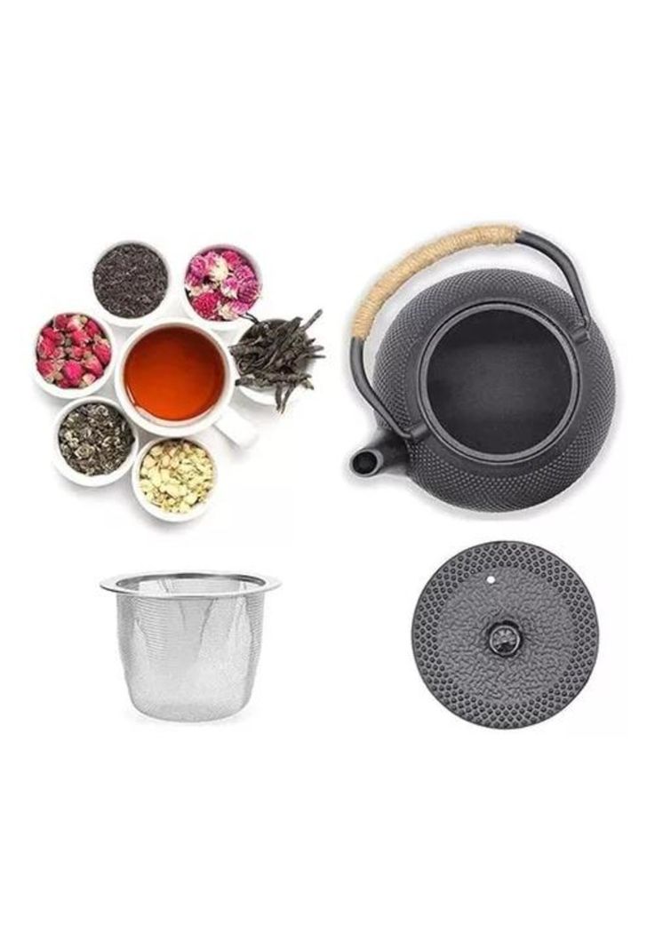Hervidor de Hierro Fundido - 1200 ml, Con Tapa, Hervidor de Acero-1