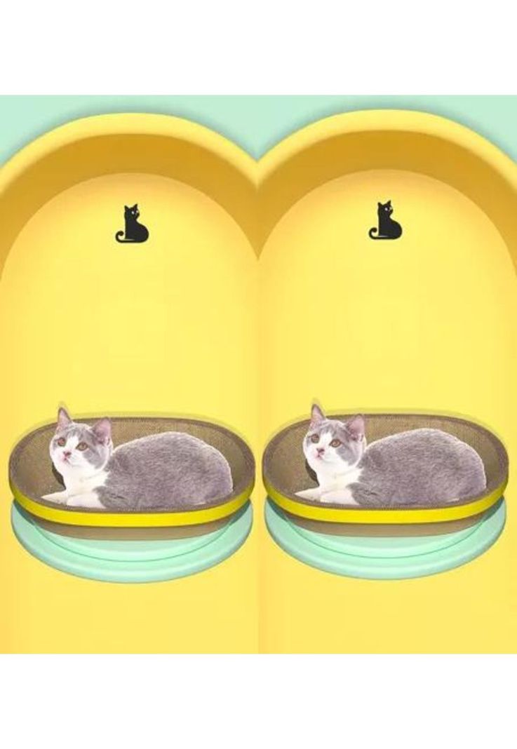 Rascador gatos cartón corrugado bandeja cama café-2