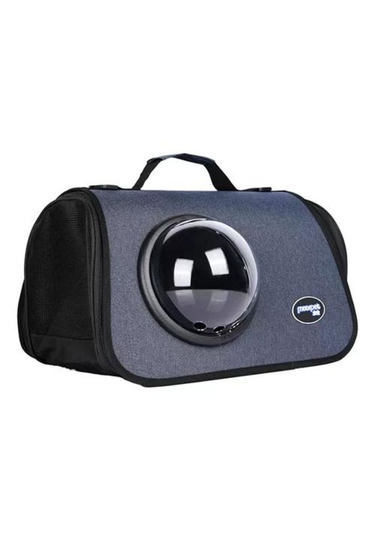 Bolso de transporte cápsula para mascotas malla transpirable gris-0
