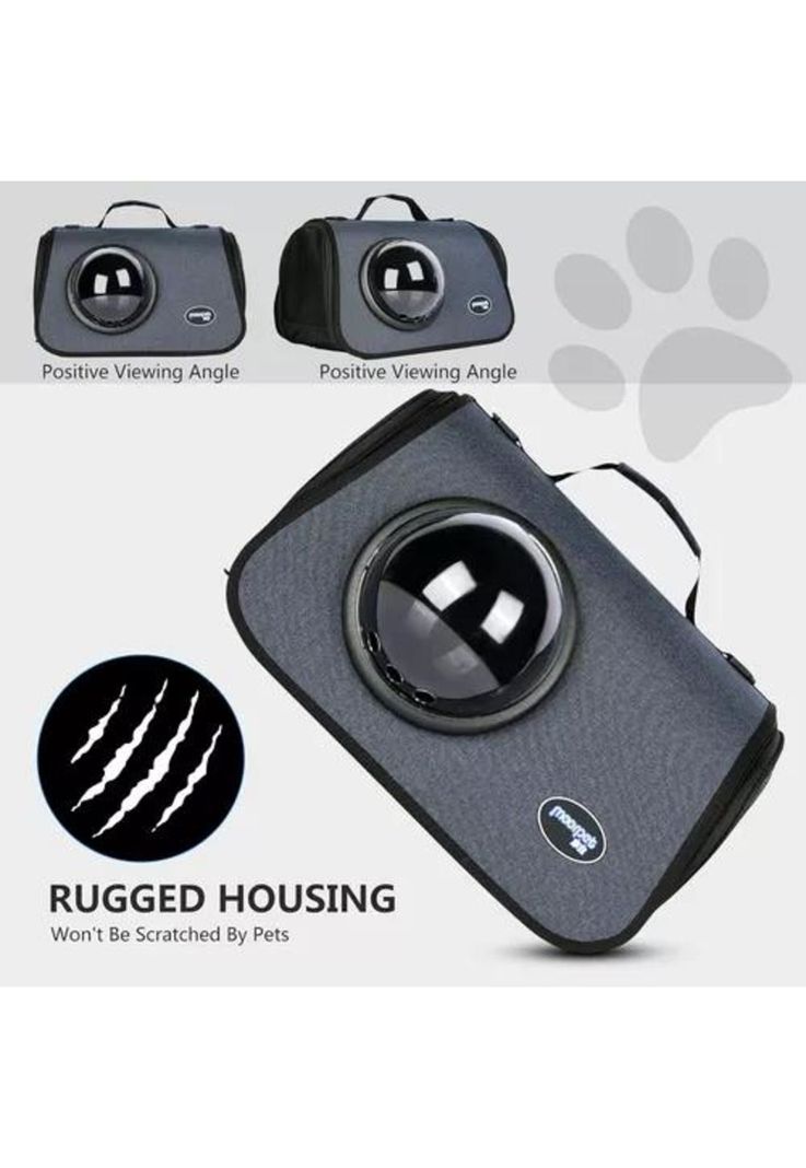 Bolso de transporte cápsula para mascotas malla transpirable gris-4