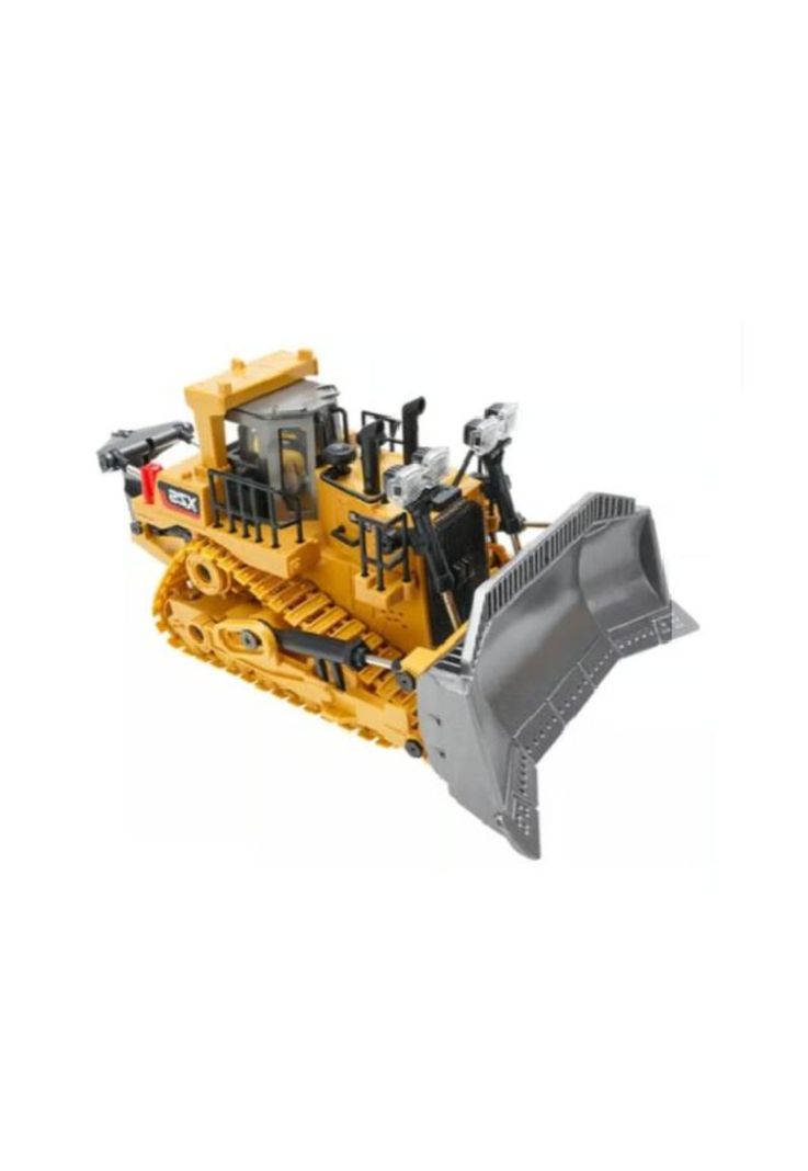 1:24 bulldozer de aleación con control remoto de 9 canales amarillo-0
