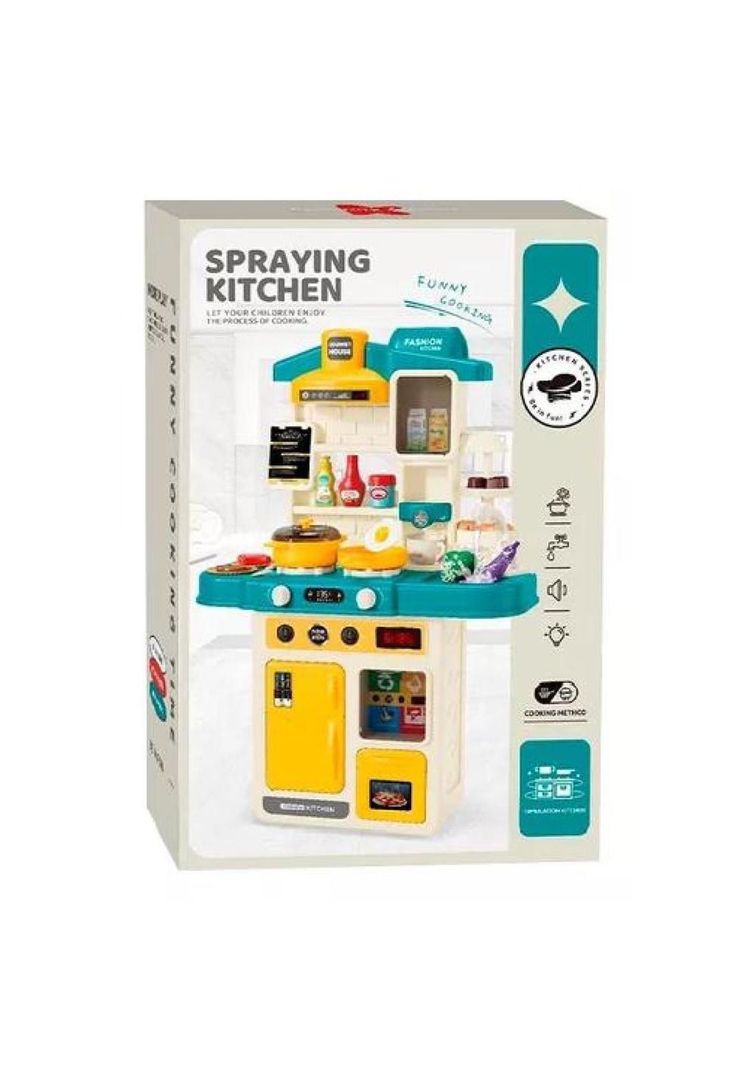 Cocina Interactiva Niñas Niños Juguete Moderna Sonido Luces Azul-1
