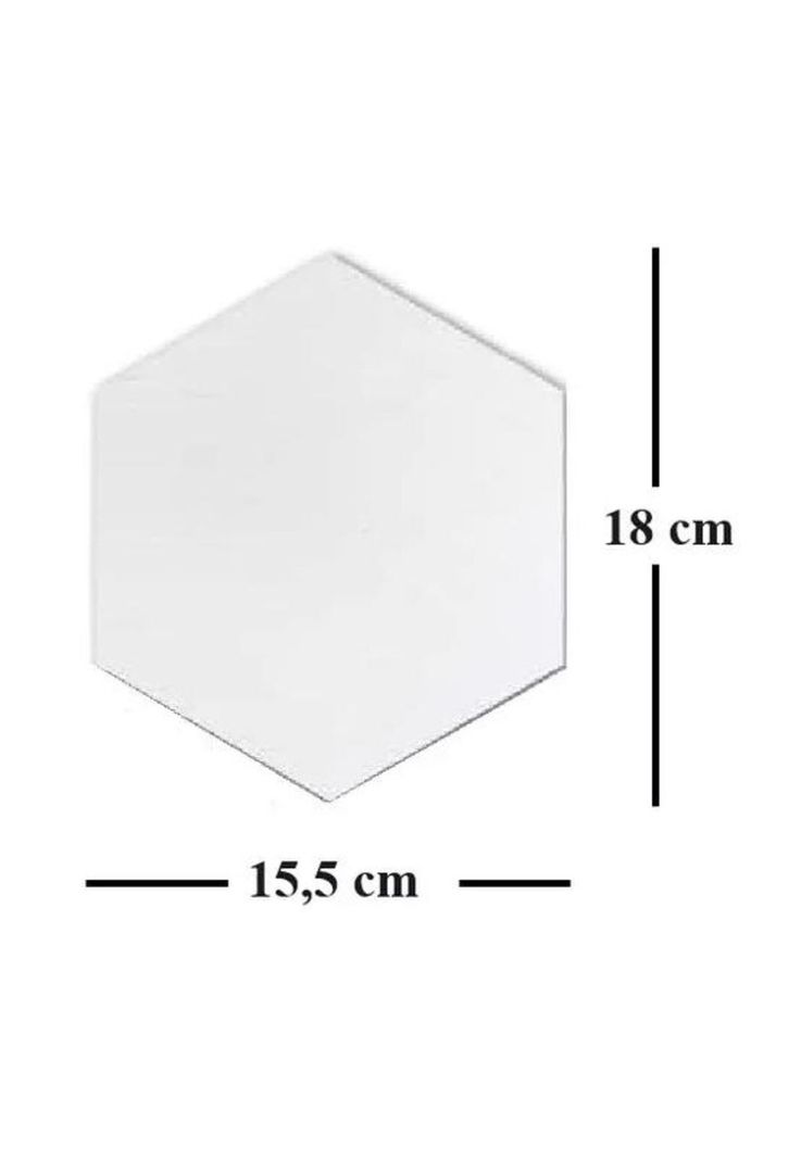 Pack de 12 espejos adhesivos en acrílico hexagonales decorativos-3