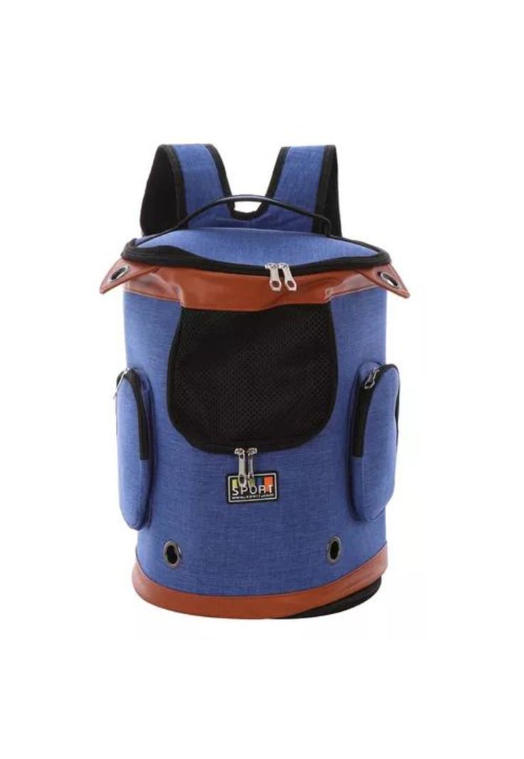 Mochila transpirable para mascotas azul-0