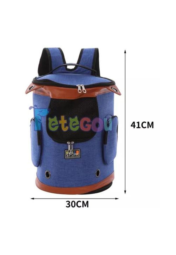 Mochila transpirable para mascotas azul-1