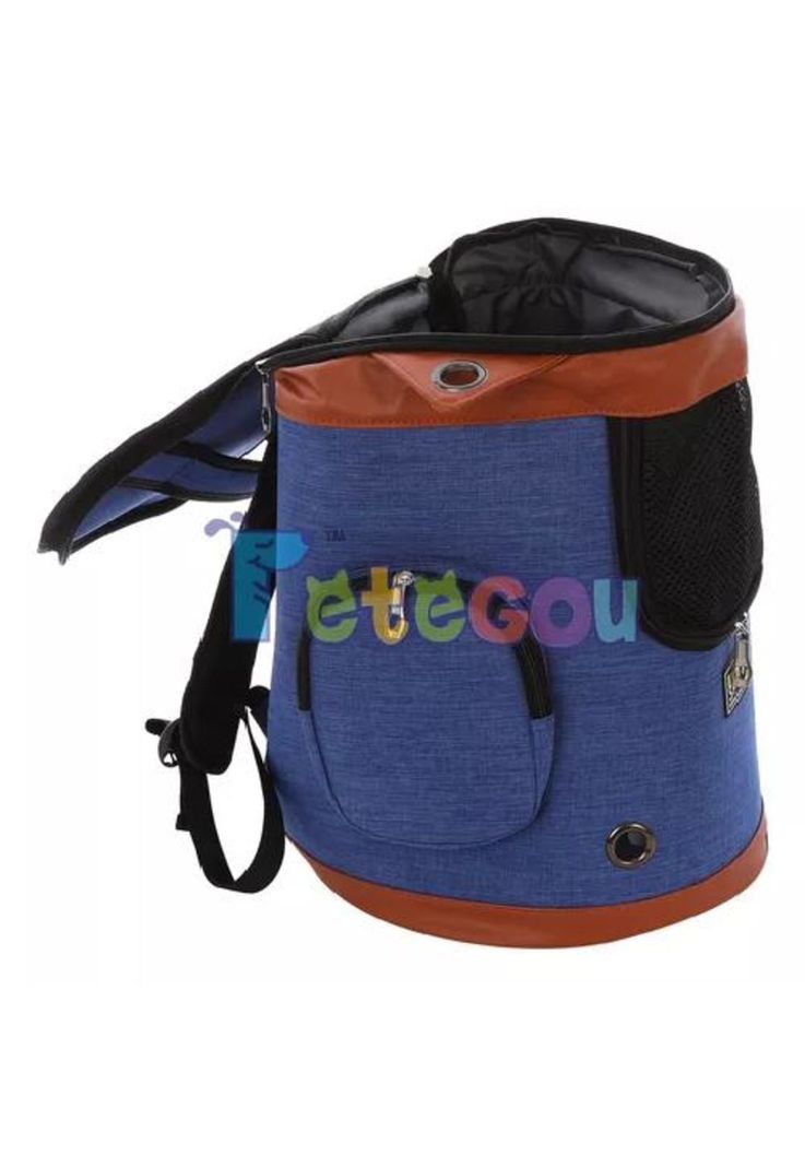 Mochila transpirable para mascotas azul-2