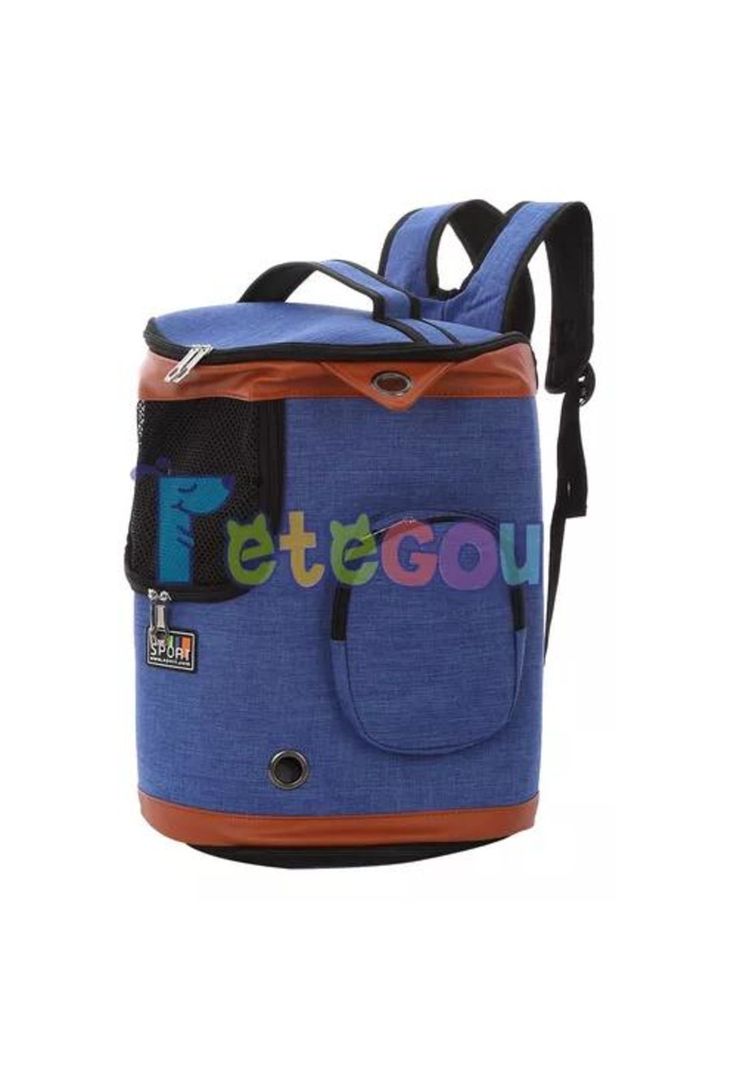 Mochila transpirable para mascotas azul-3