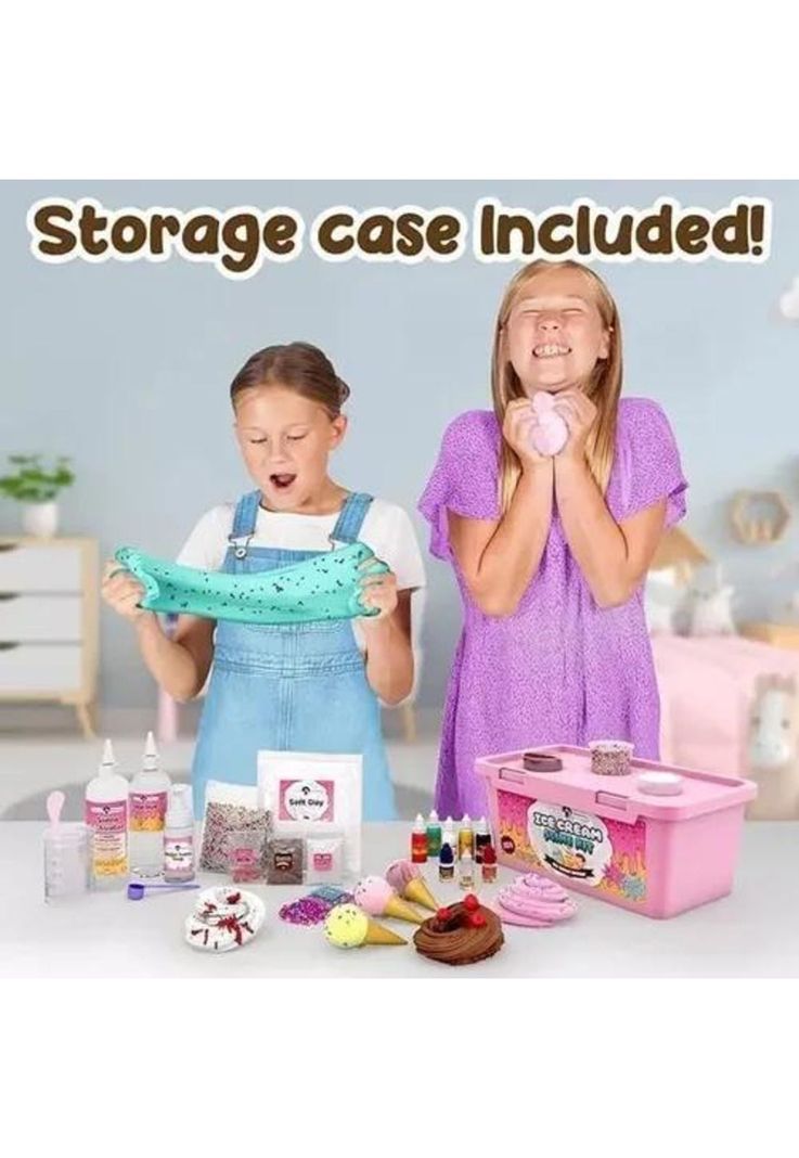 Kit para hacer slime helado incluye todos los accesorios rosado-6