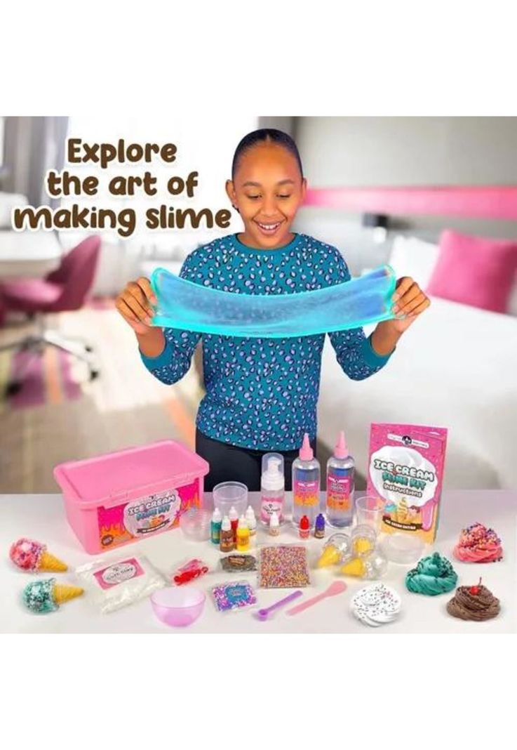 Kit para hacer slime helado incluye todos los accesorios rosado-7