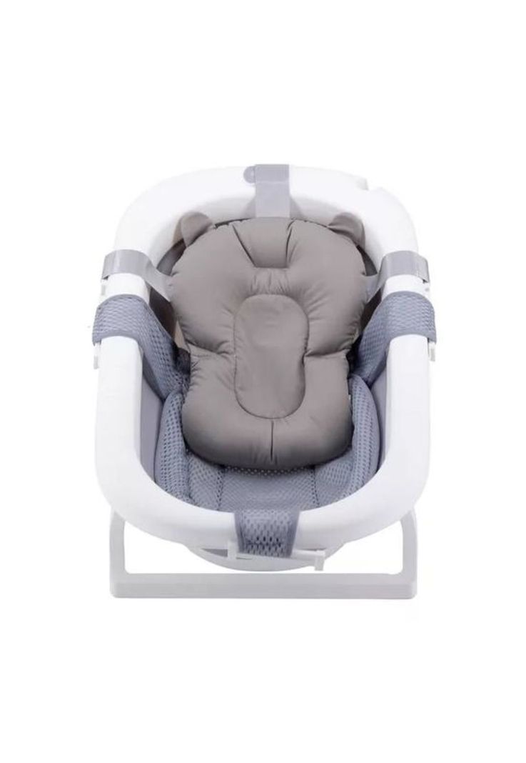 Bañera plegable bebé con cojín almohada y reductor, gris-1
