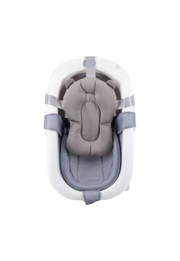 Bañera plegable bebé con cojín almohada y reductor, gris-3