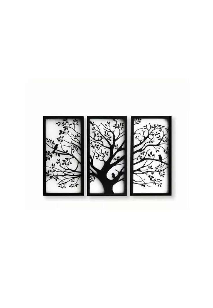Cuadro decorativo tríptico de árbol de la vida-0