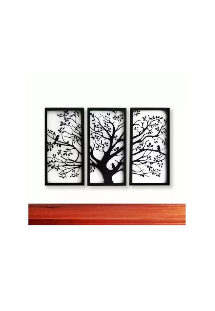 Cuadro decorativo tríptico de árbol de la vida-1