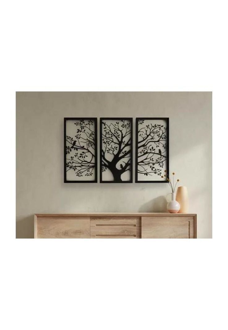 Cuadro decorativo tríptico de árbol de la vida-2