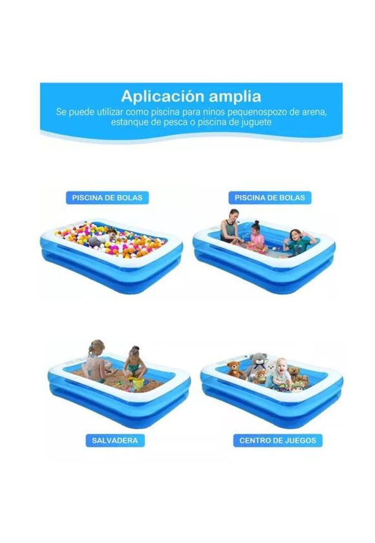 Piscina inflable rectangular multifuncional 120x90x40 cm-2