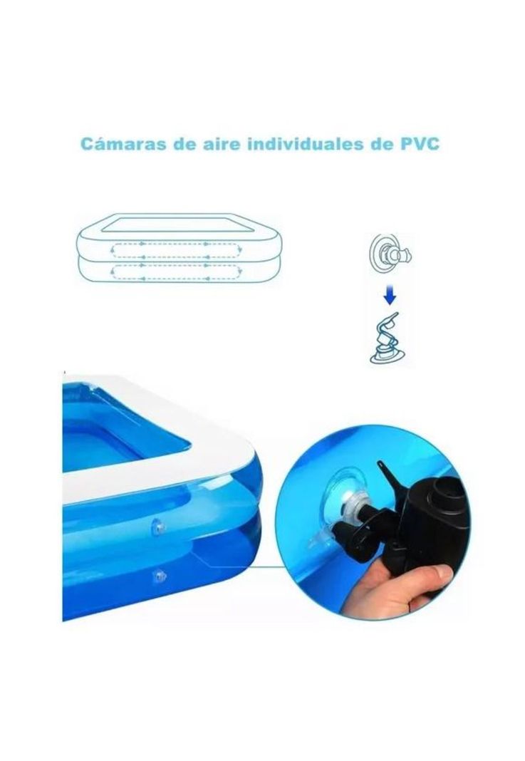 Piscina inflable rectangular multifuncional 120x90x40 cm-3
