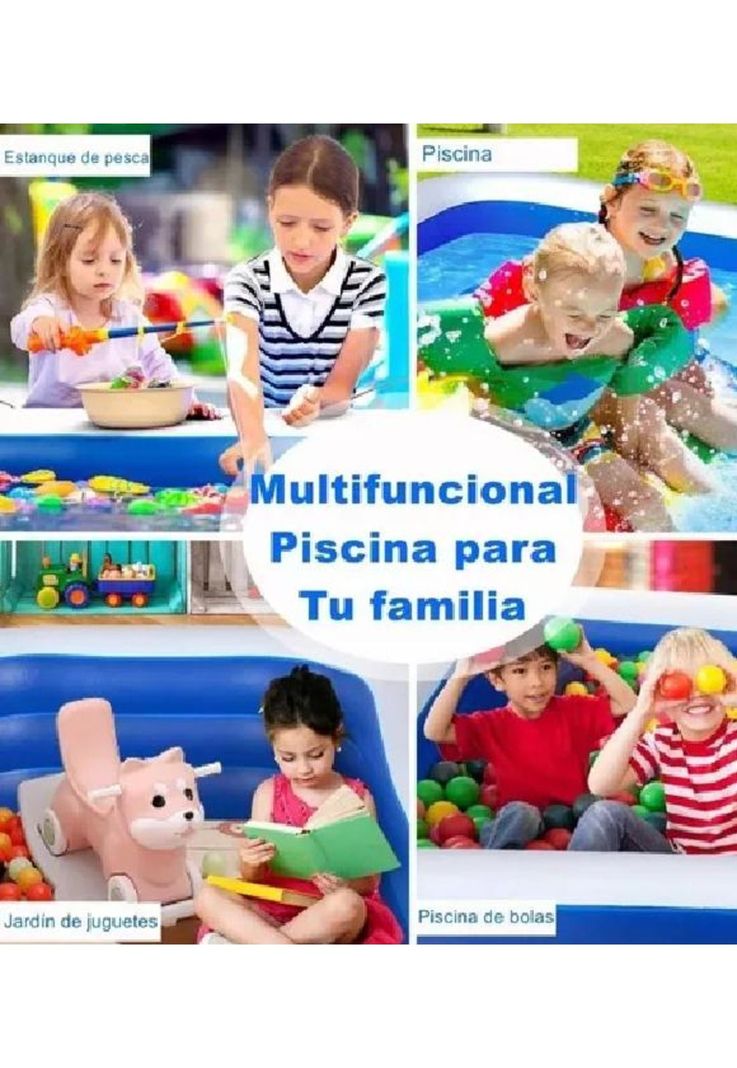 Piscina inflable rectangular multifuncional 120x90x40 cm-5