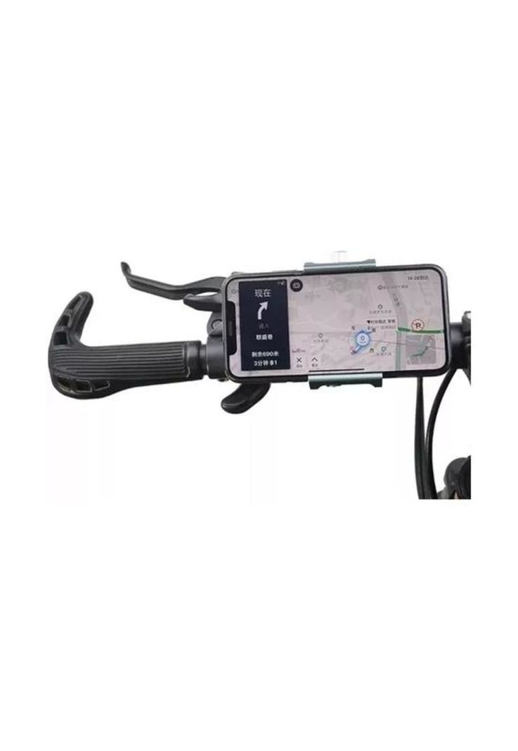 Porta smartphone celular metálico para moto y bicicleta, color negro-0
