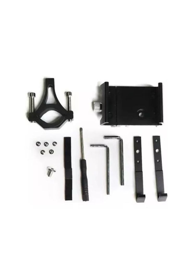 Porta smartphone celular metálico para moto y bicicleta, color negro-4