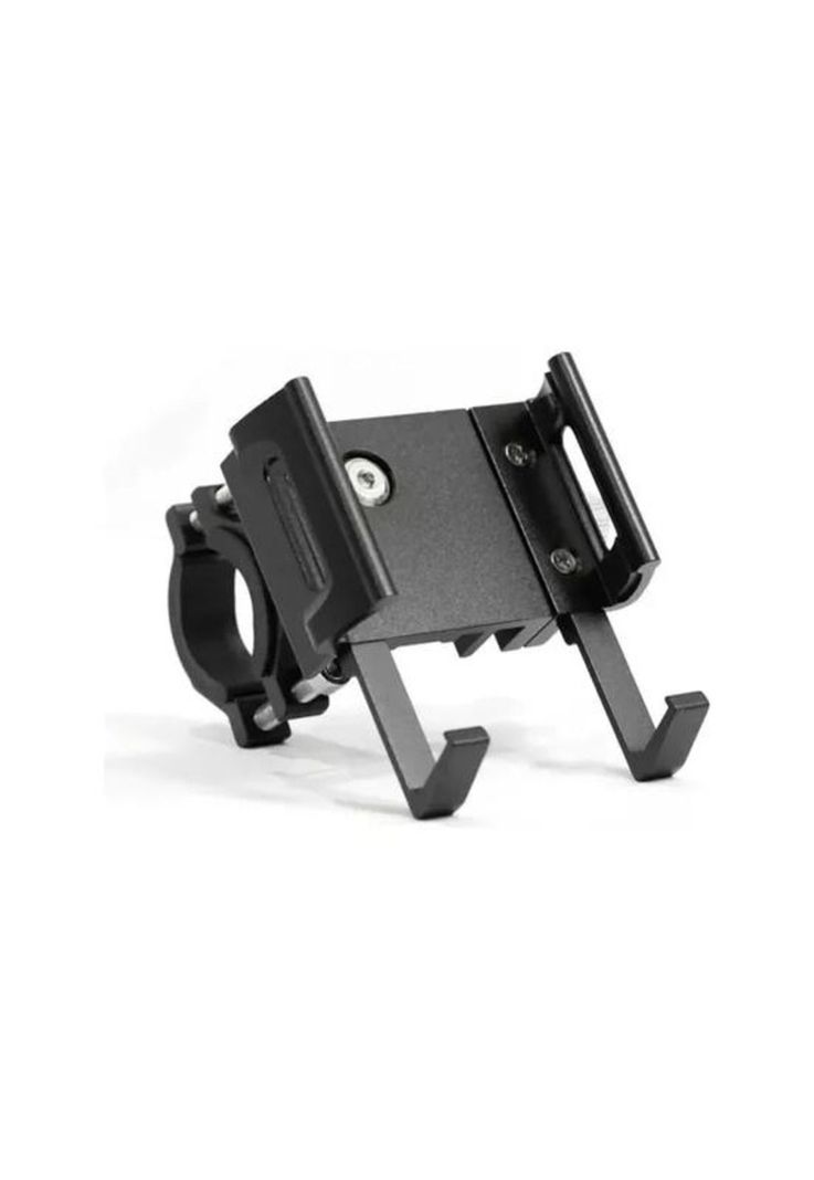 Porta smartphone celular metálico para moto y bicicleta, color negro-5