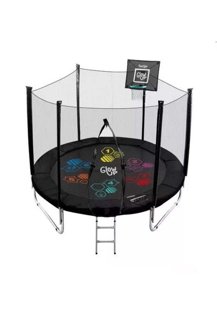 Cama elástica GlowUp Limited Edition R6053 con diámetro de 3,05 m y ancho de 305 cm negra-0