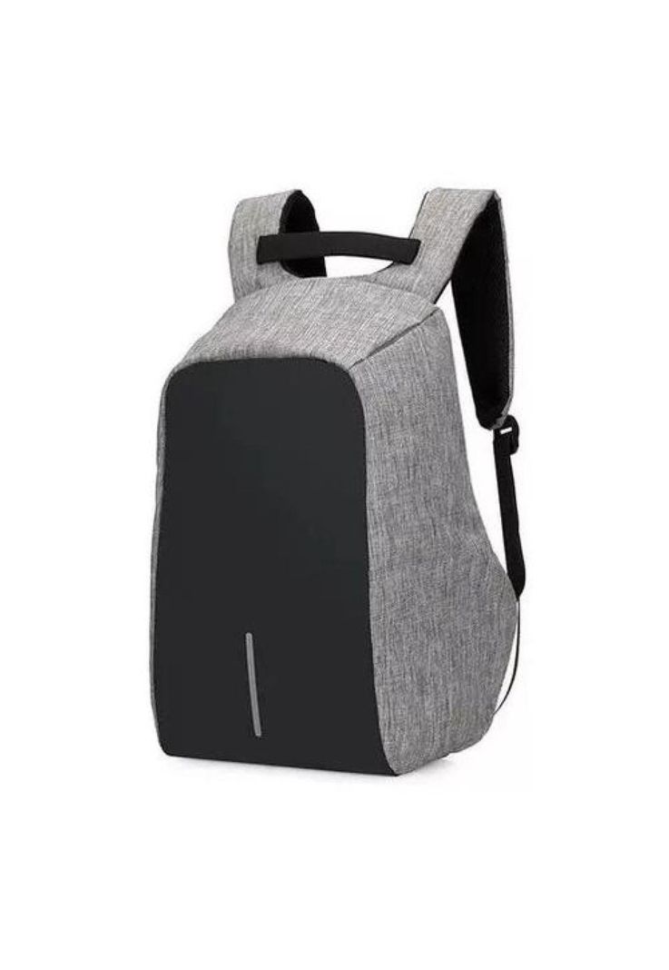 Mochila antirrobo con seguridad ajustable acolchada gris-1