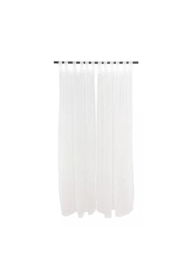Set cortina velo liso presilla 145x230 cm, color marfil-1