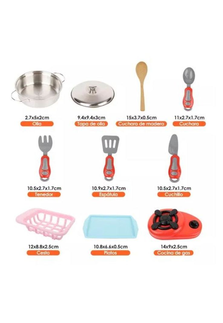 Cocina de juguetes 42 piezas set kits y comidas multicolor-6
