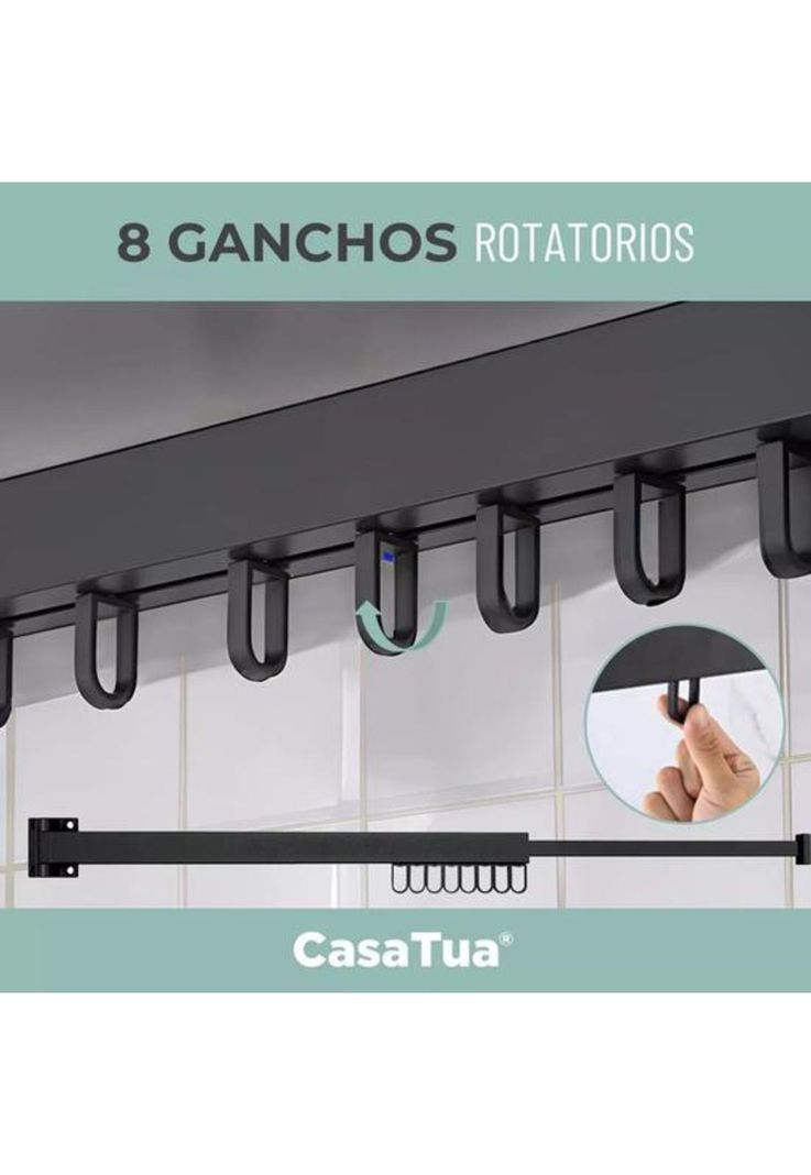 Tendedero plegable colgador ropa tamaño ajustable  negro-2
